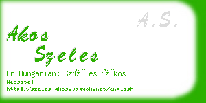 akos szeles business card